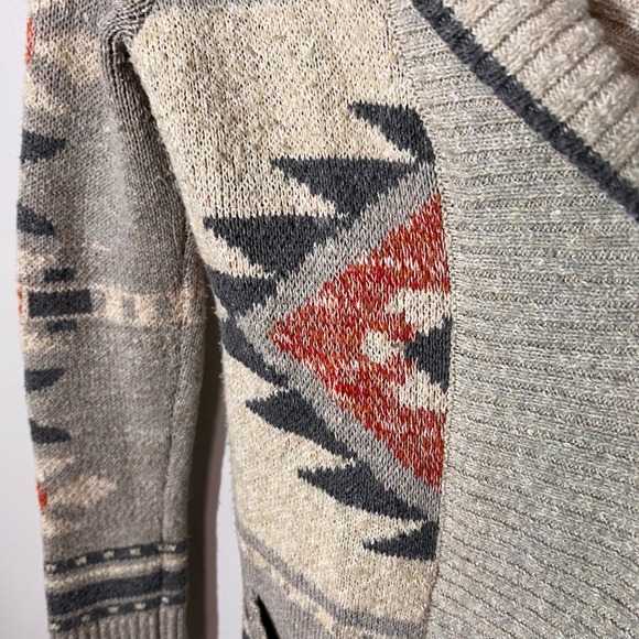 Lucky Brand Womens Aztec Southwest Heavyweight Sweater Neutral Long Staple Small - Picture 10 of 12